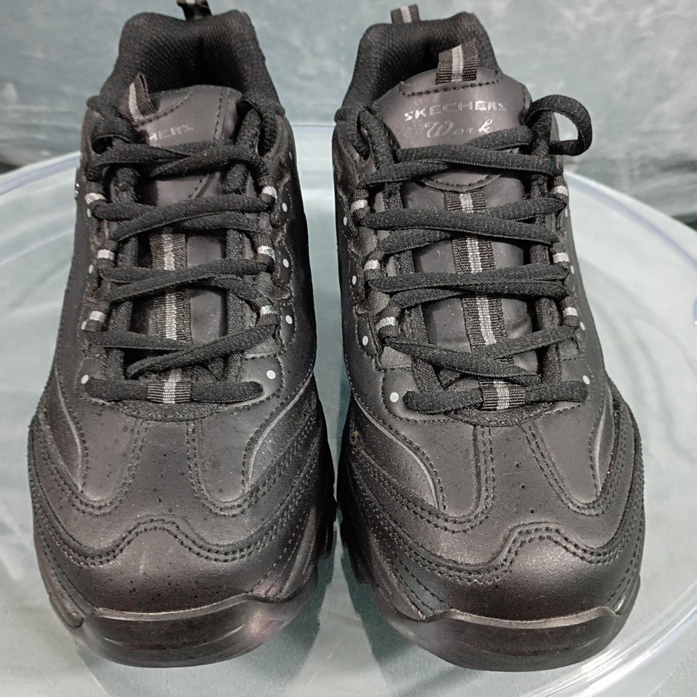 Skechers Work Soft Stride Softie Black Slip Resistant EH Shoes 76432EW Womens 8W